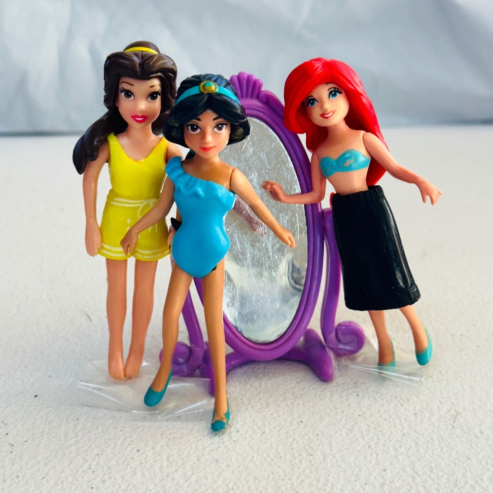 Disney Princess Mini Figures Girls OS Multicolor Ariel Belle Jasmine Excellent